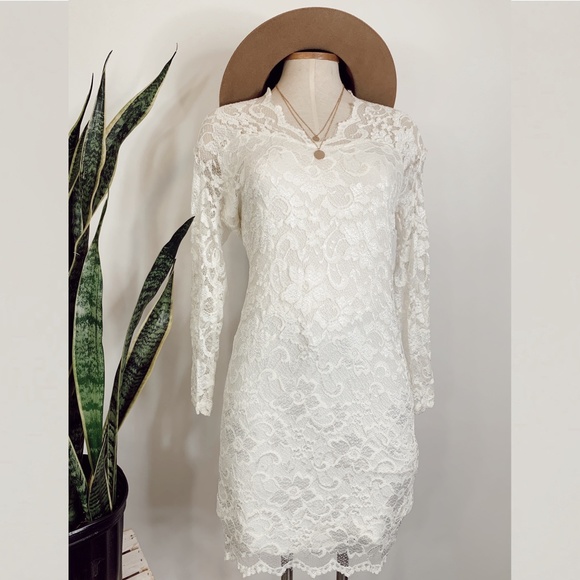 ASOS Dresses & Skirts - • ASOS • ivory floral long sleeve fitted dress